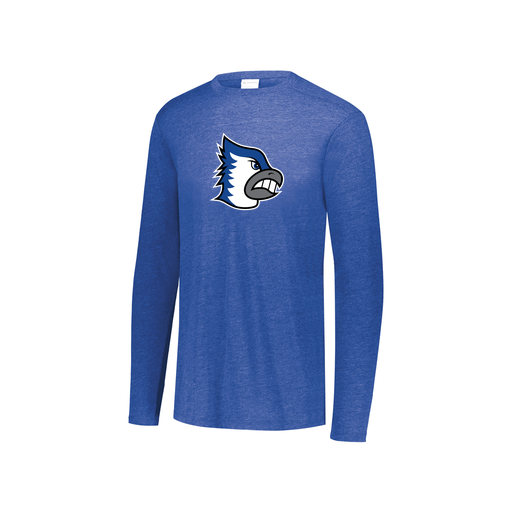 [FTLCUBRY-YS-LOGO2] Decker Youth Tri-Blend T-Shirt - Long Sleeve (Youth S, Royal, Logo 2)