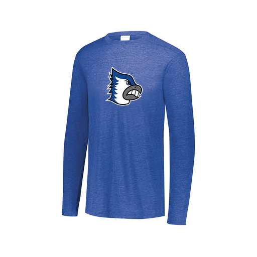 [FTLCUBRY-AXS-LOGO2] Decker Men's Tri-Blend T-Shirt - Long Sleeve (Adult XS, Royal, Logo 2)