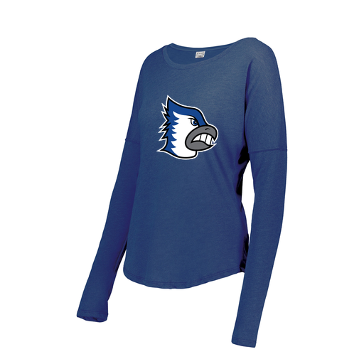[FTLCUBRY-FAXS-LOGO2] Decker Women's Tri-Blend T-Shirt - Long Sleeve (Female Adult XS, Royal, Logo 2)